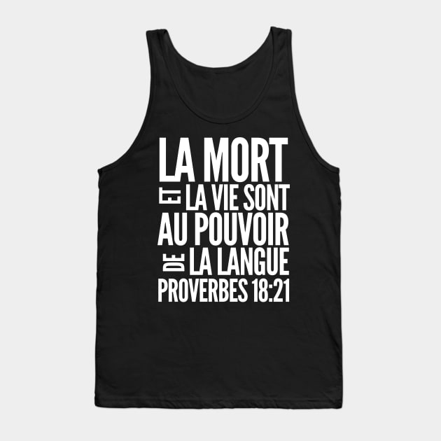 Proverbs 18-21 Power of The Tongue - French Tank Top by BubbleMench